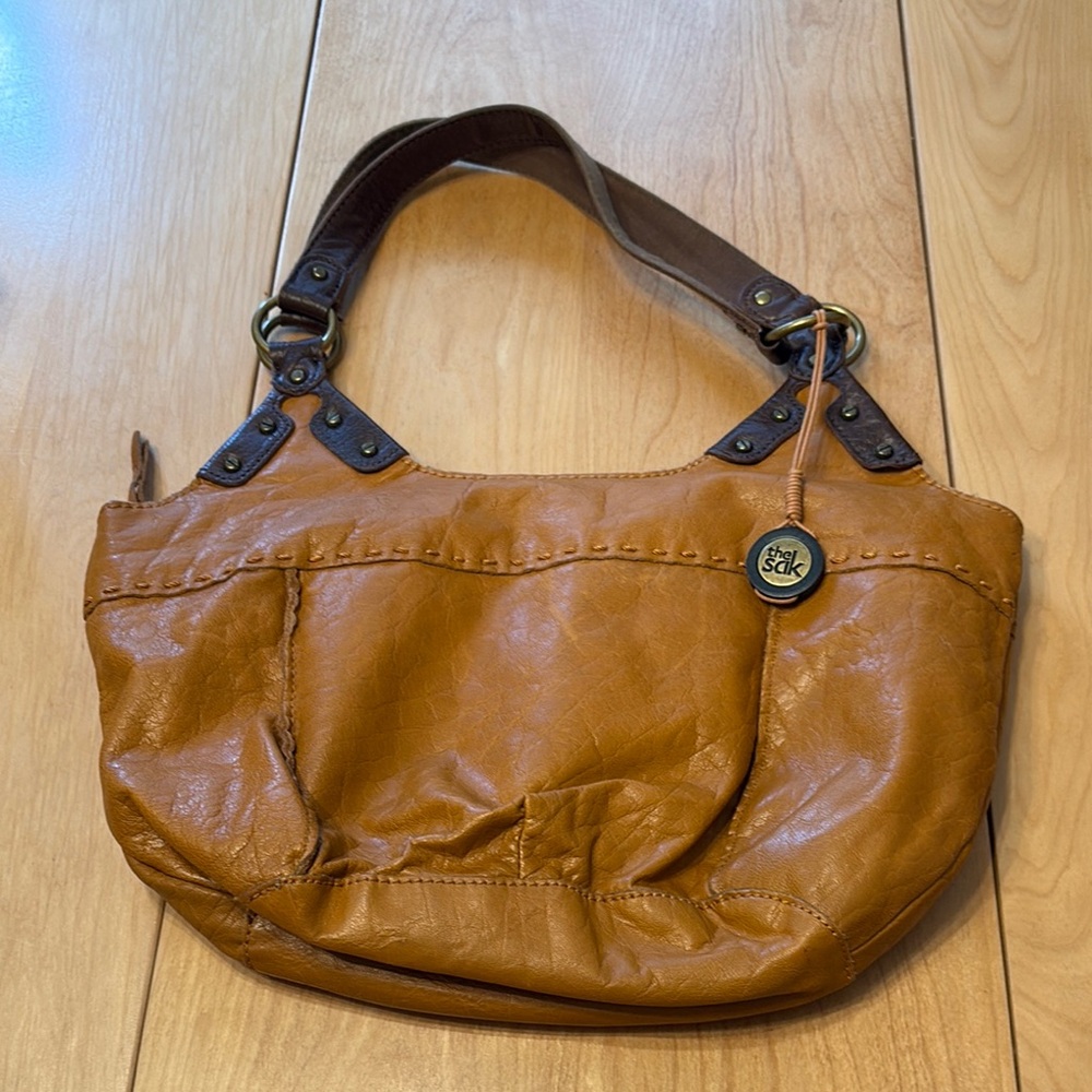 The Sak Tan and Brown Shoulder Bag with Slouchy Silhouette